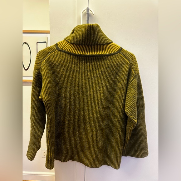 HAWICO Scotland 100% Chashmere Ribbed Yellow & Green Knit Sweater - Picture 2 of 7